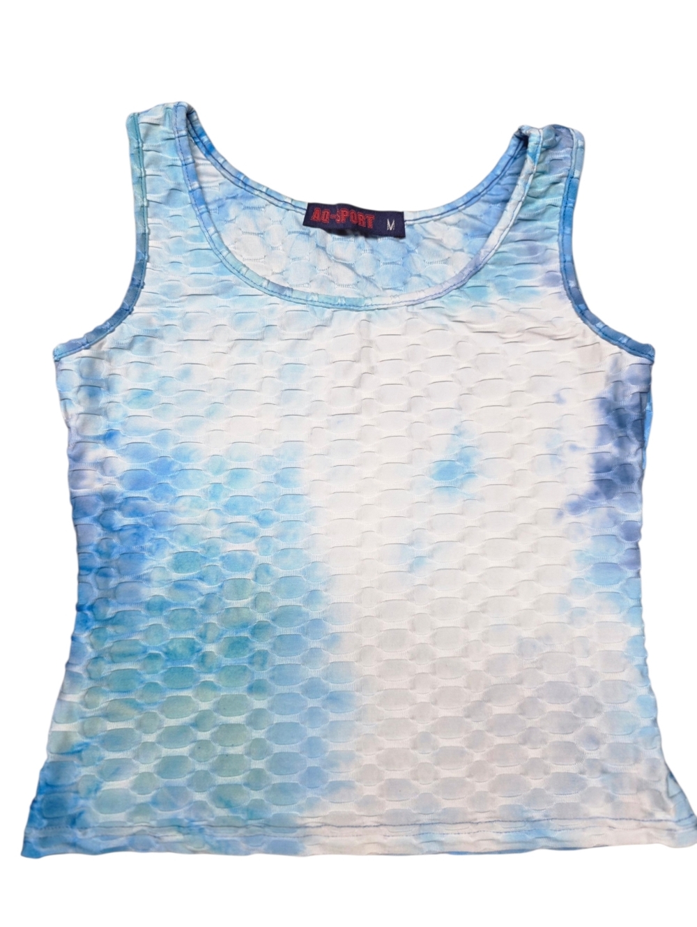 AO-Sport Blue & White Tie-Dye Tank Top Child Medium